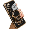 thumbnail image 1 of Compatible with Samsung Galaxy S22 Case Astronaut Plating Electroplate Luxury Elegant Case Camera Protector Kickstand Shockproof Protective Corner Back Cover Galaxy S22 Case -Black, 1 of 5