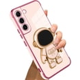 thumbnail image 1 of Compatible with Samsung Galaxy S22 Case Astronaut Plating Electroplate Luxury Elegant Case Camera Protector Kickstand Shockproof Protective Corner Back Cover Galaxy S22 Case -Pink, 1 of 10