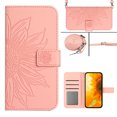 thumbnail image 1 of Compatible with Samsung Galaxy S22 Case, Flower Embossed Wallet PU Leather Case with Card Holder Slots Protective Heavy Duty Folio Cover Crossbody Strap Case Cover for S22, Pink, 1 of 10