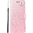 thumbnail image 1 of Compatible with Samsung Galaxy S22 Case Glitter with Card Holder Flip Wallet Phone Case for Women Crystal Butterfly Shockproof Protective Case for Samsung Galaxy S22,Rose Gold GY, 1 of 12