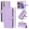 thumbnail image 1 of Compatible with Samsung Galaxy S22 Case, Premium Leather Wallet Book Case Magnetic Flip RFID Blocking Credit Card Holder Kickstand with Wrist Strap Shock Absorbing Case, Purple, 1 of 11