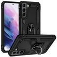 thumbnail image 1 of Compatible with Samsung Galaxy S22 Case,with 360 Ring Holder Kickstand Card case,Armor Military Grade Protection Hybrid Silicone TPU PC Rugged Case,Magnetic with Car Mount Phone Cover,Black, 1 of 8