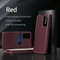 thumbnail image 1 of Compatible WIth Samsung Galaxy S22 Phone Case,Flip Cover,With Card Slots,With Intelligent Window,PU Leather Shockproof Anti-fall Thin Fit Phone Case for Samsung Galaxy S22,Red, 1 of 7