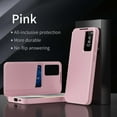 thumbnail image 1 of Compatible WIth Samsung Galaxy S22 Phone Case,Flip Cover,With Card Slots,With Intelligent Window,PU Leather Shockproof Anti-fall Thin Fit Phone Case for Samsung Galaxy S22,Pink, 1 of 7