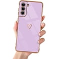thumbnail image 1 of Compatible with Samsung Galaxy S22 Plus 6.6" 2022 Cute Case Thin for Women Girls,Soft TPU Plating Bumper Love Heart Case Anti-Scratch Shockproof Raised Reinforced Corners Case(Elegant Purple), 1 of 14