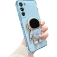 thumbnail image 1 of Compatible with Samsung Galaxy S22+ Plus 6.6” Phone Case with Electroplated Cute Cartoon Astronaut Stand Holder Side Heart Pattern Plating Edge Bumper Soft Shockproof Kickstand Cover (Blue), 1 of 11