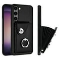 thumbnail image 1 of Compatible for Samsung Galaxy S22 Plus Case with Card Holder, for Galaxy S22 Plus Wallet Case for Women Men with Rotation Ring Stand, Accordion Style PU Leather Shockproof Protection Case, Black, 1 of 7