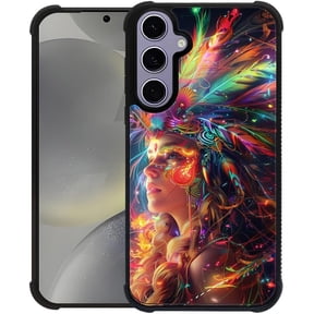 Compatible with Samsung Galaxy S22 Plus Case, Feather Girl for S22 Plus Women Girls, Shockproof Anti-Slip Drop Protection with Soft TPU Bumper Pattern Design