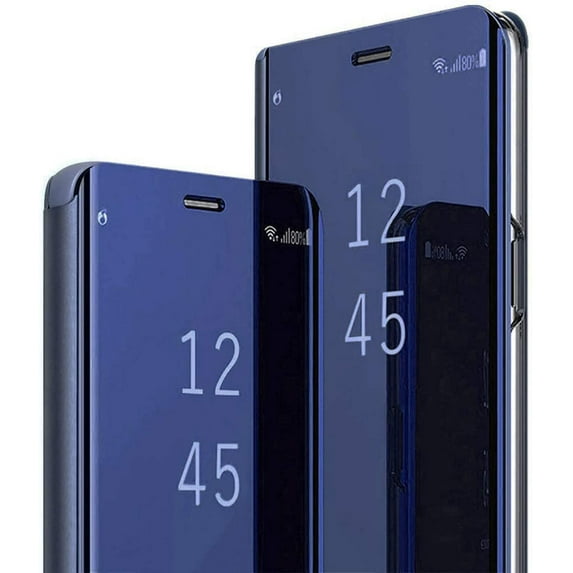 Compatible with Samsung Galaxy S22 Plus Case Flip Leather Cover Clear S-View Mirror Shockproof Cover with Kickstand Anti-Scratch Protective Phone Cases Cover for Samsung S22 Plus