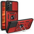 thumbnail image 1 of Compatible with Samsung Galaxy S22 Plus Case with Sliding Camera Lens Cover and Ring Kickstand Heavy Duty Military Grade Protection Phone Shockproof Back Cover for Samsung S22 Plus, Red, 1 of 9