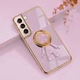 thumbnail image 1 of Compatible with Samsung Galaxy S22 Plus Cute Case with 3D Astronaut 360 Ring Holder Hidden Kickstand Plating Camera Protection Cover Soft Silicone Bumper Phone Case for Women Men,Purple, 1 of 10