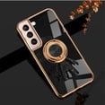 thumbnail image 1 of Compatible with Samsung Galaxy S22 Plus Cute Case with 3D Astronaut 360 Ring Holder Hidden Kickstand Plating Camera Protection Cover Soft Silicone Bumper Phone Case for Women Men,Black, 1 of 10