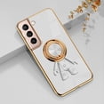 thumbnail image 1 of Compatible with Samsung Galaxy S22 Plus Cute Case with 3D Astronaut 360 Ring Holder Hidden Kickstand Plating Camera Protection Cover Soft Silicone Bumper Phone Case for Women Men,White, 1 of 10