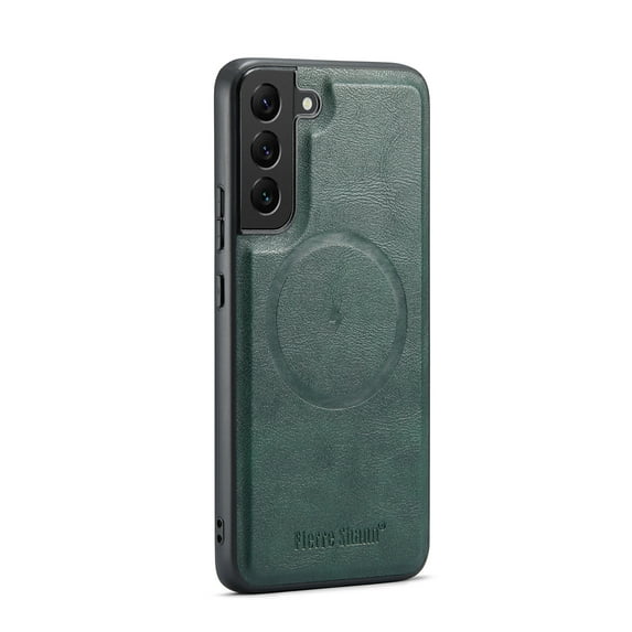 Compatible with Samsung Galaxy S22 Plus Magnetic Case, Classic Premium PU Leather TPU Hybrid MagSafe Ultra Slim Protective Skin Friendly Shockproof Case Cover for Samsung Galaxy S22 Plus, Green