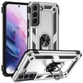 thumbnail image 1 of Compatible with Samsung Galaxy S22 Plus Protective Case,Heavy Duty Shockproof Armor Phone Case with 360° Rotating Metal Ring Holder Kickstand Military Grade Protection Rugged Cover,Silver, 1 of 8