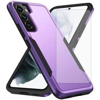 Compatible with Samsung Galaxy S22 Plus S22+ 5G Phone Case Glass Screen Protector Hybrid Rugged Shockproof Hard Protective Drop Proof Full Body Heavy Duty Mobile Cell Cover for S22+5G 22 S 22+ Purple