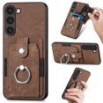 thumbnail image 1 of Compatible with Samsung Galaxy S22 Plus Wallet Case with Card Holder, Premium Leather 360° Rotation Ring Holder Kickstand Shockproof Phone Case Cover for Samsung Galaxy S22 Plus, Brown, 1 of 9