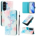 thumbnail image 1 of Compatible for Samsung Galaxy S22 Plus Wallet Case, Painting Pattern Premium PU Leather [Credit Card Holder] [Wrist Strap] Flip Stand Feature Purse Case Full Protective Pattern Cover, Love Me, 1 of 15