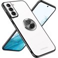 thumbnail image 1 of Compatible with Samsung Galaxy S22+/S22 Plus 5G Case Shockproof Protective Case Ring Kickstand Holder Translucent Frosted Back Soft Silicone TPU Impact-Resistant Bumper Cover - Black, 1 of 16