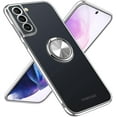 thumbnail image 1 of Compatible with Samsung Galaxy S22+/S22 Plus 5G Case Shockproof Protective Case Ring Kickstand Holder Translucent Frosted Back Soft Silicone TPU Impact-Resistant Bumper Cover - Silver, 1 of 8