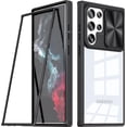 thumbnail image 1 of Compatible with Samsung Galaxy S22 Ultra Case with Built-in Screen Protector, Soft TPU Bumper Case for Samsung S22 Ultra Clear Phone Case Shockproof Anti-Scratch Transparent Cases (Black), 1 of 12