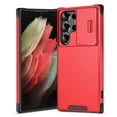 thumbnail image 1 of Compatible with Samsung Galaxy S22 Ultra Case with Camera Lens Cover , Military Grade Drop Protection, Shockproof Anti-fall Anti-scratch Non-slipping Heavy Duty Protective Phone Case,Red, 1 of 8