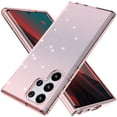 thumbnail image 1 of Compatible with Samsung Galaxy S22 Ultra Case, Clear Glitter Sparkle Soft TPU Shockproof Protective Cute Slim Thin Bling Sparkly Phone Cases Cover for Women Girls - 6.8 inch, Pink, 1 of 6