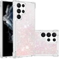 thumbnail image 1 of Compatible with Samsung Galaxy S22 Ultra Case Glitter Liquid Cute Clear Phone Case Floating Quicksand Shockproof Protective Bumper Silicone Soft TPU Case for Galaxy S22 Ultra Star Pink YB, 1 of 6