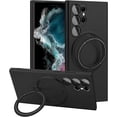 thumbnail image 1 of Compatible with Samsung Galaxy S22 Ultra Case with Magnetic Ring Holder [Compatible with Magsafe & Camera Lens Protector] Soft TPU Shockproof Kickstand Phone Case for Galaxy S22 Ultra Black, 1 of 6