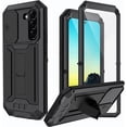 thumbnail image 1 of Compatible Samsung Galaxy S22 Ultra Metal Silicone Case with Screen Protector and Camera Cover Mens,Shockproof Aluminium Rugged Metal Case for Samsung S22 Ultra Phone Case with Kickstand Black, 1 of 15