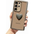 thumbnail image 1 of Compatible with Samsung Galaxy S22 Ultra Phone Case Women Cute 3D Love Heart Case Camera Lens Protection Soft Silicone Shockproof Clear Case for Galaxy S22 Ultra 5g 6.8 inch (Black), 1 of 9