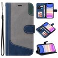 thumbnail image 1 of Compatible with Samsung Galaxy S22 Wallet Case, Classic Business Wristlet Shockproof Protective for Men Women PU Leather Card Slots Kickstand Phone Cover for Samsung Galaxy S22, Blue, 1 of 6