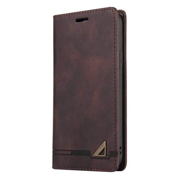 Compatible for Samsung Galaxy S22 Wallet Case, PU Leather Slim Protective Flip Folio Purse Case with Cash Card Holders Magnetic Closure Kickstand Cover for Samsung Galaxy S22 6.1 Inch,Brown