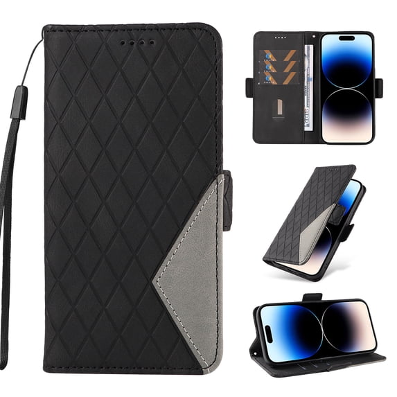 Compatible with Samsung Galaxy S22 Wallet Flip Case, Classic PU Leather Shockproof Protective for Men Women Card Slots Kickstand Magnetic Closure Cover for Samsung Galaxy S22, Black