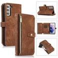 thumbnail image 1 of Compatible with Samsung Galaxy S23 6.1" Wallet Case, 2 in 1 Magnetic Wallet Case with Card Holder, Zipper, PU Leather Flip Cover Case with Detachable Long Shoulder Strap,Card Slots,Brown, 1 of 9