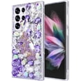 thumbnail image 1 of Compatible with Samsung Galaxy S23 Bling Diamond Case Luxury Glitter Shiny Sparkly 3D Butterfly Flower Crystal Rhinestones Phone Case for Women Girly Slim Shockproof Phone Cover, Purple, 1 of 12