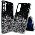 thumbnail image 1 of Compatible with Samsung Galaxy S23 Case Cute Glitter Clear Sparkly Cases Shockproof Samsung S23 Phone Case for Women Girls Silicone Slim Bling Protective Cover (Black), 1 of 14