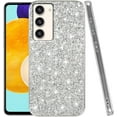 thumbnail image 1 of Compatible with Samsung Galaxy S23 Case Glitter Shockproof, Phone Samsung S23 Case Bling Sparkly TPU and PC Silicone Shiny Girl Women Thin Protective Cover (Silver), 1 of 12