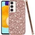 thumbnail image 1 of Compatible with Samsung Galaxy S23 Case Glitter Shockproof, Phone Samsung S23 Case Bling Sparkly TPU and PC Silicone Shiny Girl Women Thin Protective Cover (Rose Gold), 1 of 6