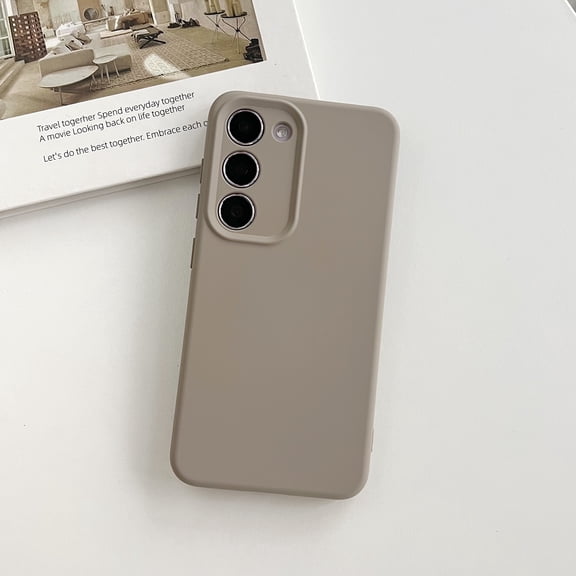 Compatible for Samsung Galaxy S23 Case, Slim Liquid Silicone Flexible Soft Gel Rubber Shockproof Phone Case, Protective Cover with Anti-Scratch Microfiber Lining for Samsung Galaxy S23, Lightgray