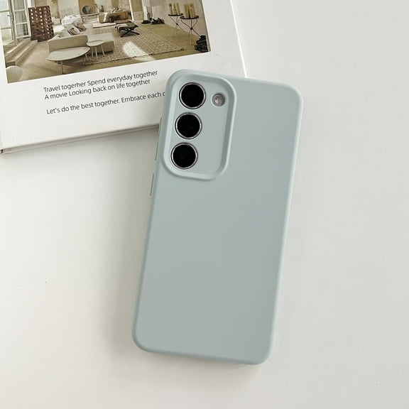 Compatible for Samsung Galaxy S23 Case, Slim Liquid Silicone Flexible Soft Gel Rubber Shockproof Phone Case, Protective Cover with Anti-Scratch Microfiber Lining for Samsung Galaxy S23, Cyan