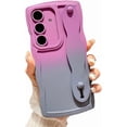 thumbnail image 1 of Compatible with Samsung Galaxy S23 FE 5G Phone Case with Wrist Strap Kickstand,Cute Gradient Case Curly Wave Frame Case Women Camera Protection Soft Shockproof Cover (a), 1 of 7