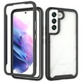 thumbnail image 1 of Compatible with Samsung Galaxy S23 FE Case Clear, Heavy Duty Dual Layer Shockproof Protection Transparent Women Men [Never Yellowing] [Military Grade Anti-Drop] Hard PC Back Phone Cover,Black, 1 of 5