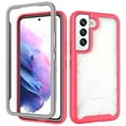 thumbnail image 1 of Compatible with Samsung Galaxy S23 FE Case Clear, Heavy Duty Dual Layer Shockproof Protection Transparent Women Men [Never Yellowing] [Military Grade Anti-Drop] Hard PC Back Phone Cover,Pink, 1 of 5
