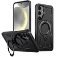 thumbnail image 1 of Compatible with Samsung Galaxy S23 FE Case, Hybrid Slim Phone Cases Fit for Samsung Galaxy S23 FE, Compatible with MagSafe Magnetic Ring Stand Rugged Case, Shockproof Protective, Black, 1 of 6