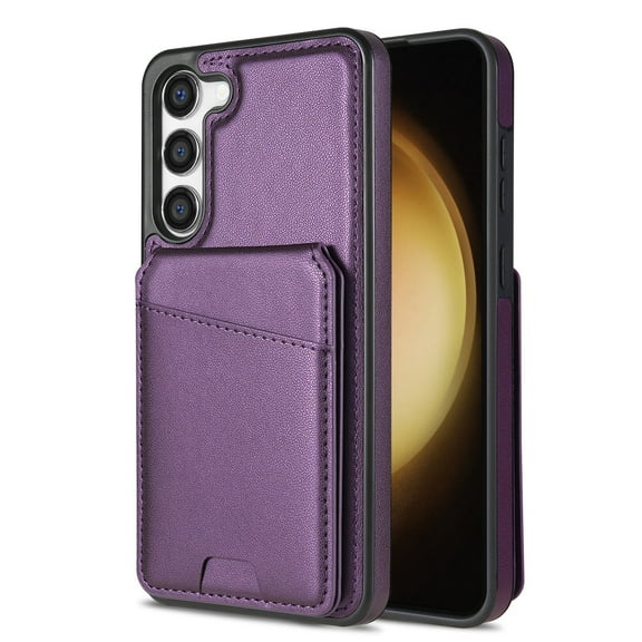 Compatible With Samsung Galaxy S23 Magnetic Detachable Wallet Case,PU Leather Back Flip Kickstand,[Compatible With Magsafe],With Card Slots,Shockproof Rugged Phone Case Cover,Purple