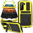 thumbnail image 1 of Compatible Samsung Galaxy S23 Plus 5G Case with Screen Protector & Strap,6ft Drop Tested Military Heavy Duty Protective Metal Case for Samsung S23+ Case Galaxy S23 Plus Phone Case Men Yellow, 1 of 14