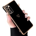 thumbnail image 1 of Compatible with Samsung Galaxy S23 Plus 5G Case for Women Cute Luxury Love Heart Pattern Design Full Camera Protection Soft TPU Reinforced Corners Protective Plating Edge Phone Case - Black, 1 of 11