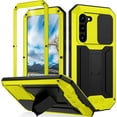 thumbnail image 1 of Compatible Samsung Galaxy S23 Plus Case with Camera Cover and Screen Protector,6ft Drop Tested Full Body Protective Metal Case for Samsung S23+ Case Galaxy S23 Plus Phone Case Men Yellow, 1 of 15