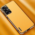 thumbnail image 1 of Compatible with Samsung Galaxy S23 Plus Case, with Camera Lens Protector, Luxury Vegan PU Leather Back Slim Thin Matte Business Phone Case Cover for Men and Women for Samsung Galaxy S23 Plus, Yellow, 1 of 5